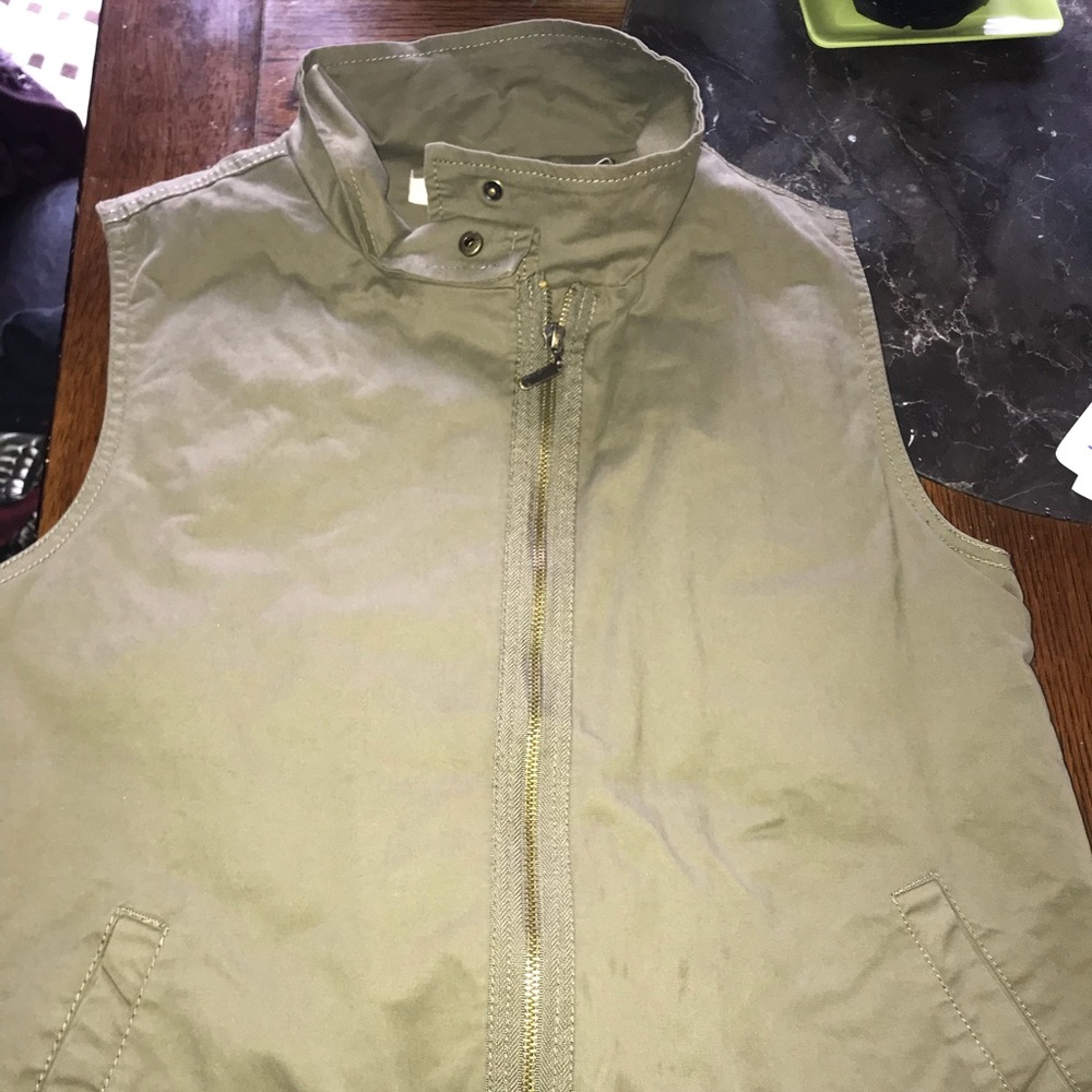 Max Jeans Olive Green Fuzzy Jean Vest